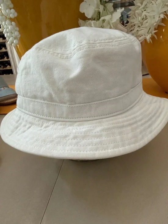 adidas White Bucket Hat with Black Trefoil Logo - Picture 7 of 8